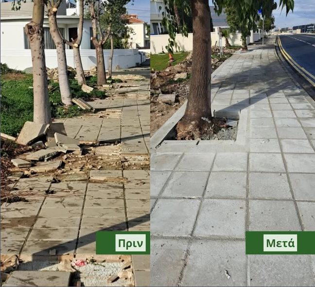 Πεζοδρόμιο με δέντρα.