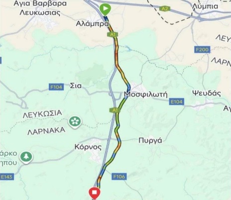 Χάρτης με σημειωμένο το δρόμο που θα χρησιμοποιηθεί 